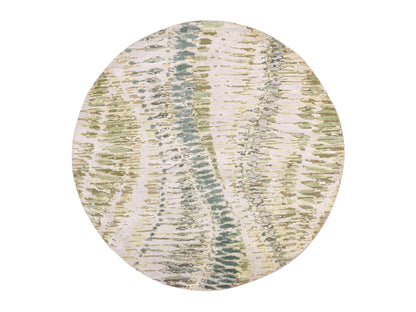 Silk hand-knotted silk rug in Green, 6'1" x 6'2", SKU O075422