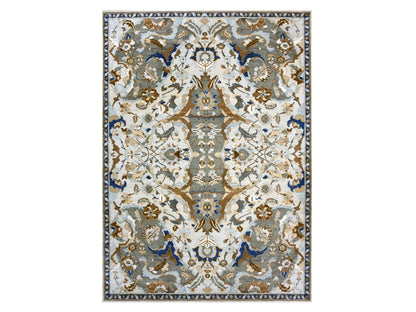Ivory 10'2" x 14'4" Transitional Hand knotted Wool Rug - Sku: O075425