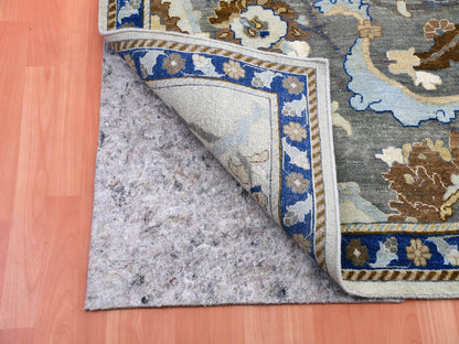Ivory 10'2" x 14'4" Transitional Hand knotted Wool Rug - Sku: O075425