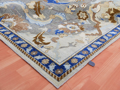 Ivory 10'2" x 14'4" Transitional Hand knotted Wool Rug - Sku: O075425