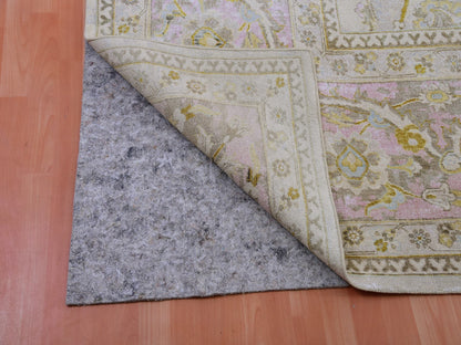 Oushak hand-knotted wool/silk rug in Beige, 12'0" x 15'7", SKU O075430