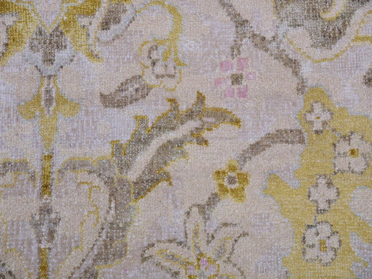 Oushak hand-knotted wool/silk rug in Beige, 12'0" x 15'7", SKU O075430