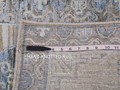 Grey 2'0" x 3'0" Wool and Silk Hand knotted Wool/Silk Rug - Sku: O075433
