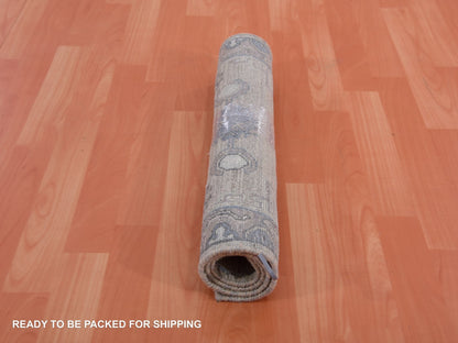 Grey 2'0" x 3'0" Wool and Silk Hand knotted Wool/Silk Rug - Sku: O075433