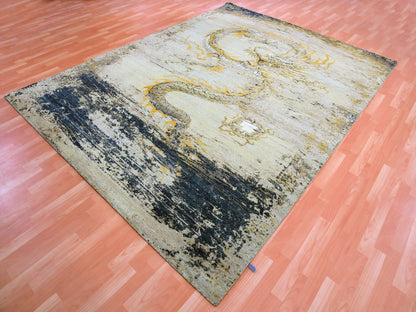 Traditional hand-knotted wool rug in Beige, 7'11" x 10'4", SKU O075435