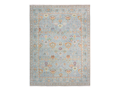 Grey 10'0" x 13'6" Transitional Hand knotted Wool Rug - Sku: O075450