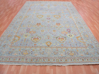 Grey 10'0" x 13'6" Transitional Hand knotted Wool Rug - Sku: O075450