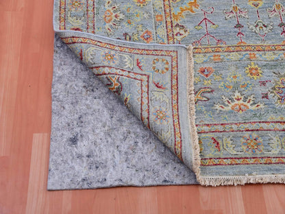 Grey 10'0" x 13'6" Transitional Hand knotted Wool Rug - Sku: O075450