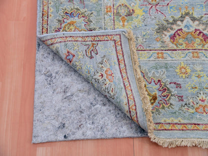 Grey 6'0" x 8'10" Transitional Hand knotted Wool Rug - Sku: O075454