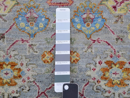 Grey 6'0" x 8'10" Transitional Hand knotted Wool Rug - Sku: O075454