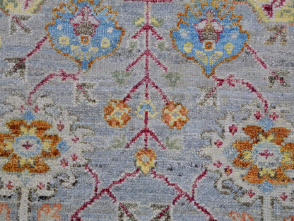 Grey 6'0" x 8'10" Transitional Hand knotted Wool Rug - Sku: O075454