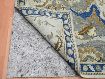 Ivory 8'1" x 10'2" Transitional Hand knotted Wool Rug - Sku: O075472