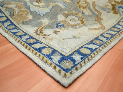 Ivory 8'1" x 10'2" Transitional Hand knotted Wool Rug - Sku: O075472