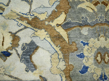 Ivory 8'1" x 10'2" Transitional Hand knotted Wool Rug - Sku: O075472