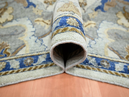 Ivory 9'2" x 12'1" Transitional Hand knotted Wool Rug - Sku: O075473