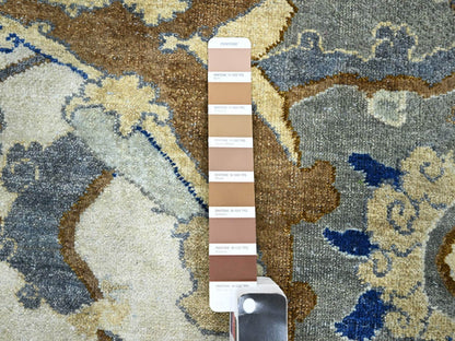 Ivory 9'2" x 12'1" Transitional Hand knotted Wool Rug - Sku: O075473