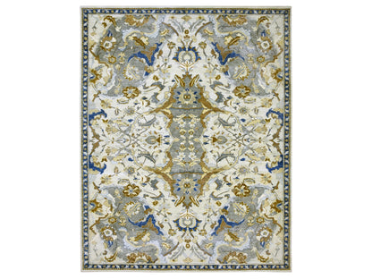 Ivory 11'11" x 15'5" Transitional Hand knotted Wool Rug - Sku: O075474