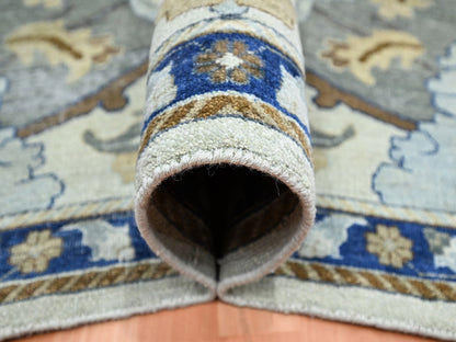 Ivory 11'11" x 15'5" Transitional Hand knotted Wool Rug - Sku: O075474