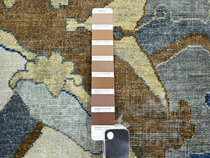 Ivory 11'11" x 15'5" Transitional Hand knotted Wool Rug - Sku: O075474