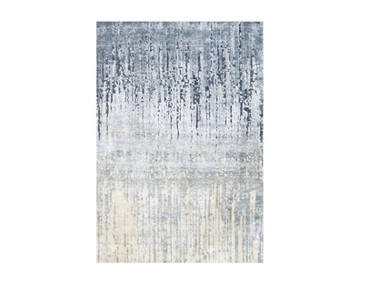 Grey 2'1" x 3'0" Modern / Contemporary Hand knotted Silk Rug - Sku: O075486
