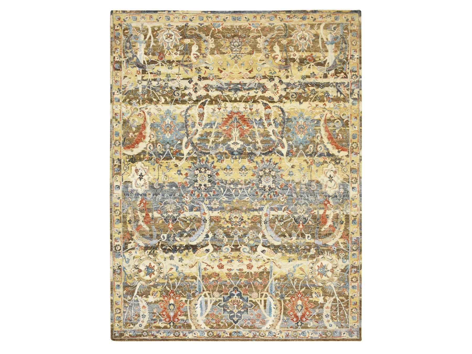 Transitional hand-knotted wool rug in Brown, 9'1" x 12'0", SKU O075489