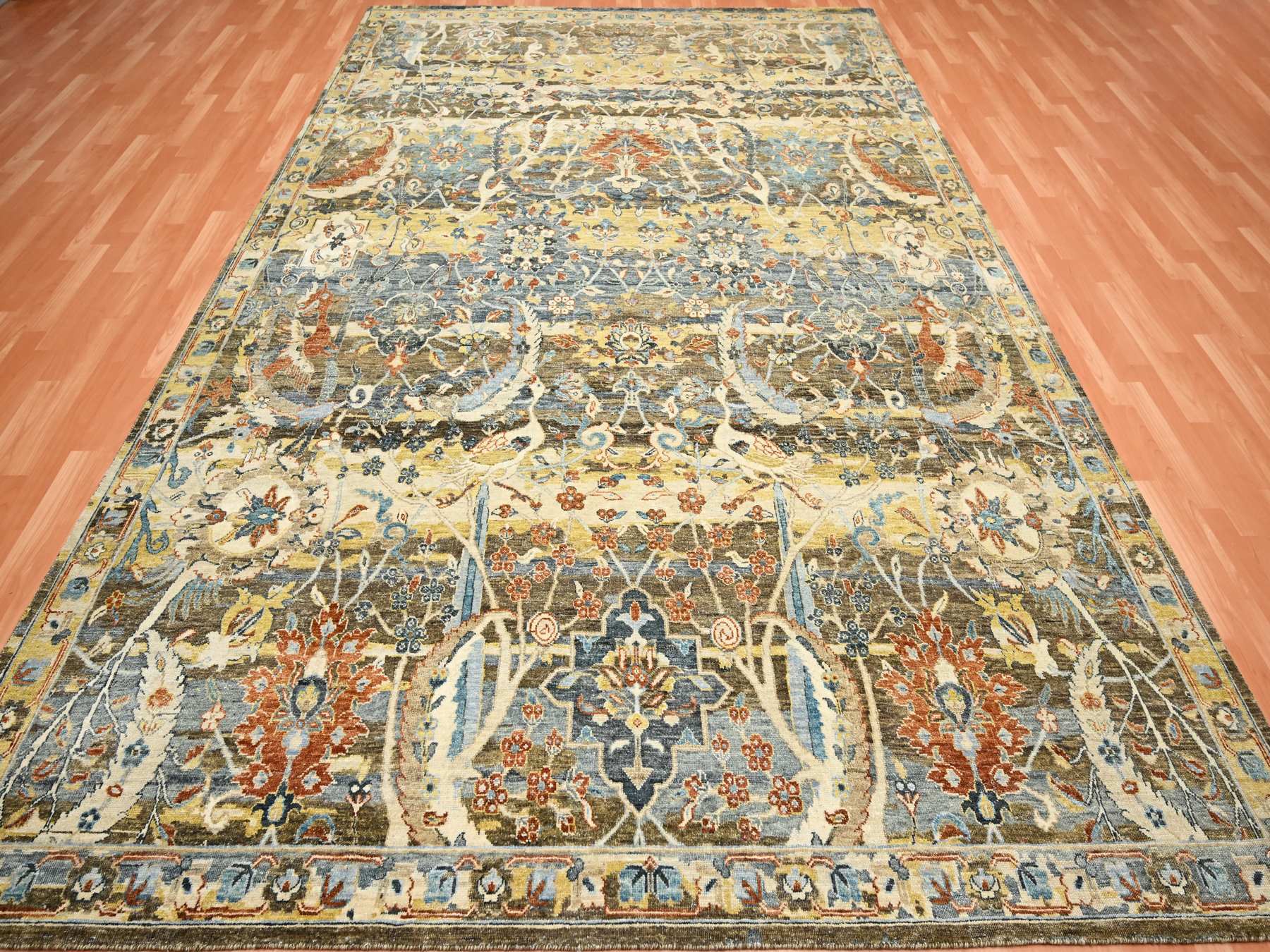 Transitional hand-knotted wool rug in Brown, 9'1" x 12'0", SKU O075489