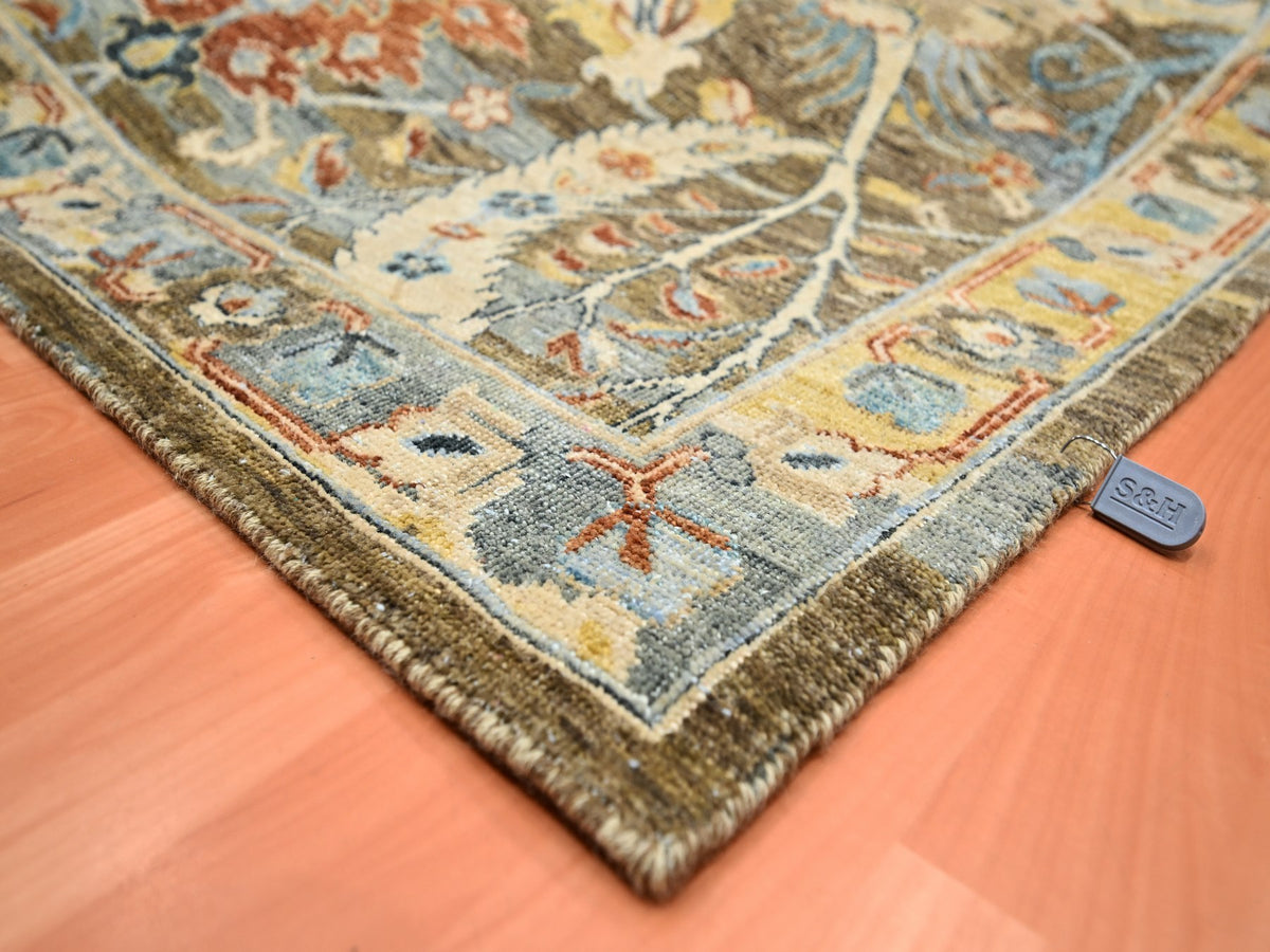 Transitional hand-knotted wool rug in Brown, 9'1" x 12'0", SKU O075489