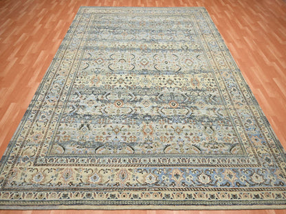 Grey 9'0" x 12'0" Transitional Hand knotted Wool Rug - Sku: O075493