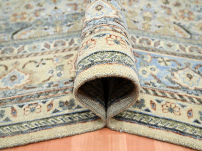 Grey 9'0" x 12'0" Transitional Hand knotted Wool Rug - Sku: O075493