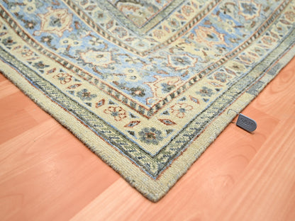 Grey 9'0" x 12'0" Transitional Hand knotted Wool Rug - Sku: O075493