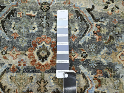 Grey 9'0" x 12'0" Transitional Hand knotted Wool Rug - Sku: O075493