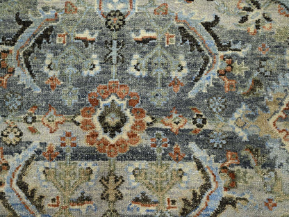 Grey 9'0" x 12'0" Transitional Hand knotted Wool Rug - Sku: O075493