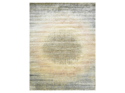 Modern / Contemporary hand-knotted silk rug in Brown, 9'0" x 12'5", SKU O075495