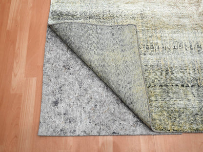 Modern / Contemporary hand-knotted silk rug in Brown, 9'0" x 12'5", SKU O075495