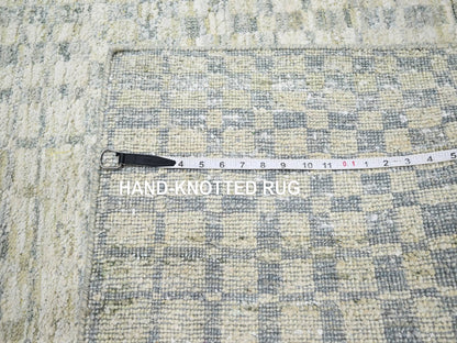Modern / Contemporary hand-knotted wool/silk rug in Brown, 4'0" x 6'0", SKU O075502