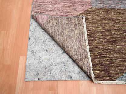 Multicolored 8'0" x 10'0" Modern / Contemporary Hand knotted Wool Rug - Sku: O075504
