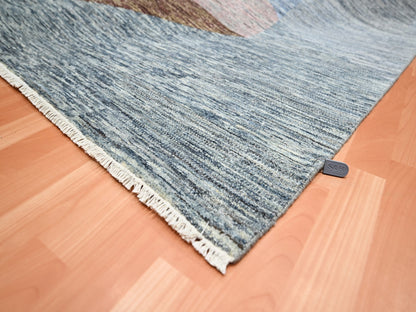 Multicolored 8'0" x 10'0" Modern / Contemporary Hand knotted Wool Rug - Sku: O075504