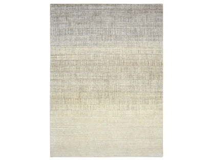Ivory 8'11" x 12'4" Modern and Contemporary Hand knotted Wool/Silk Rug - Sku: O075505
