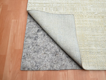 Ivory 8'11" x 12'4" Modern and Contemporary Hand knotted Wool/Silk Rug - Sku: O075505