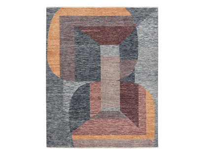 Grey 8'0" x 10'0" Modern / Contemporary Hand knotted Wool Rug - Sku: O075508