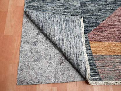 Grey 8'0" x 10'0" Modern / Contemporary Hand knotted Wool Rug - Sku: O075508