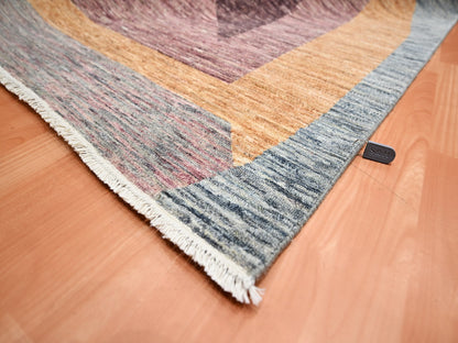 Grey 8'0" x 10'0" Modern / Contemporary Hand knotted Wool Rug - Sku: O075508