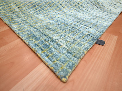 Yellow 8'11" x 12'2" Modern / Contemporary Hand knotted Wool/Silk Rug - Sku: O075509