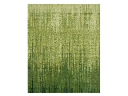 Modern / Contemporary hand-knotted wool rug in Green, 8'2" x 10'3", SKU O075515