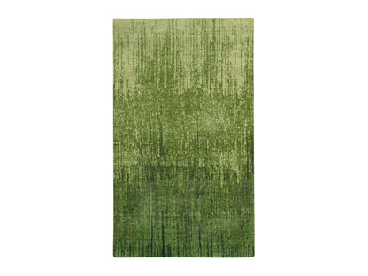 Modern / Contemporary hand-knotted wool rug in Green, 3'0" x 5'3", SKU O075517