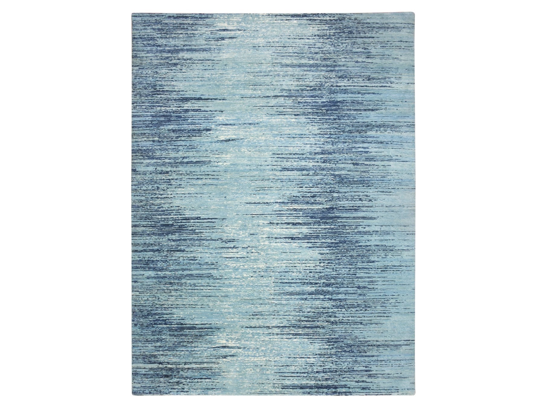 Modern / Contemporary hand-knotted wool rug in Blue, 9'0" x 12'3", SKU O075518