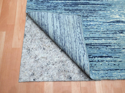 Blue 9'0" x 12'3" Modern and Contemporary Hand knotted Wool Rug - Sku: O075518