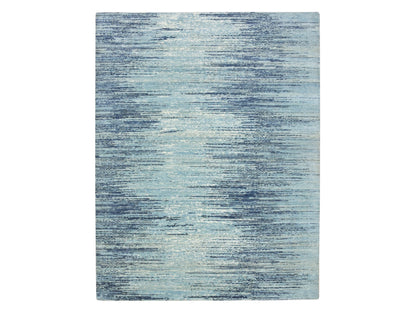 Modern / Contemporary hand-knotted wool rug in Blue, 8'1" x 10'4", SKU O075519