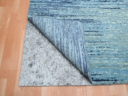 Modern / Contemporary hand-knotted wool rug in Blue, 8'1" x 10'4", SKU O075519