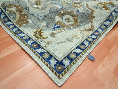Ivory 9'2" x 12'3" Transitional Hand knotted Wool Rug - Sku: O075521